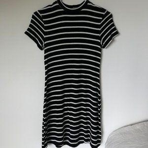 Black and white striped dress